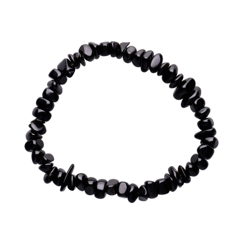 Bracelet en pierres irrégulière d'Obsidienne Noire