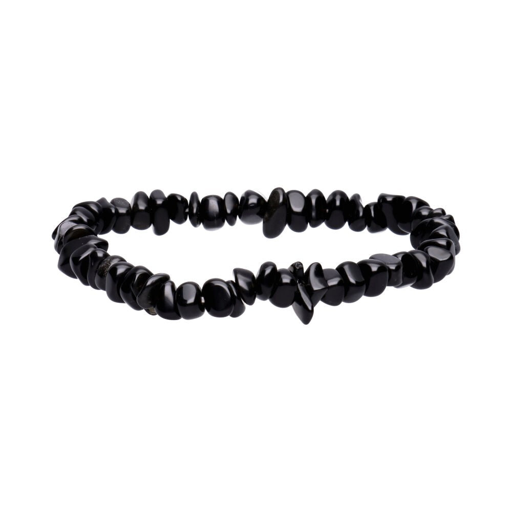 Bracelet en pierres irrégulière d'Obsidienne Noire